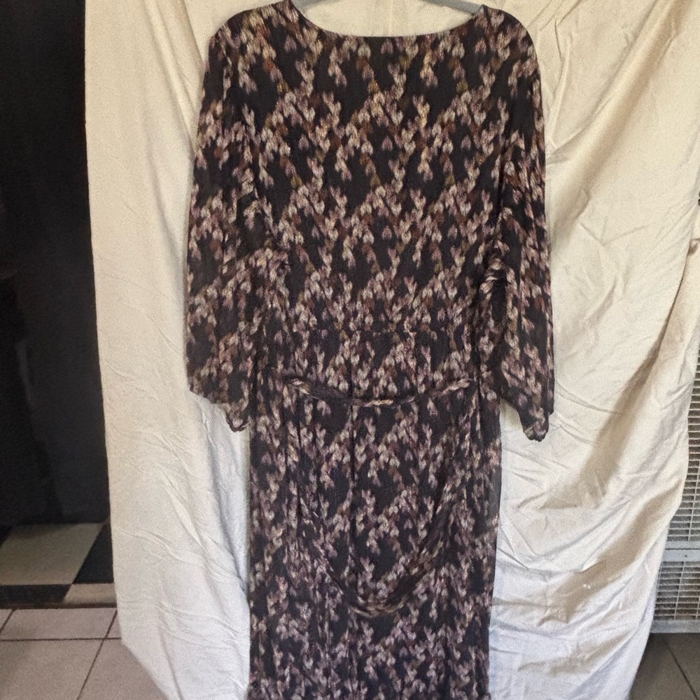 LC Lauren Conrad Black and Pink Long Sleeve Dress